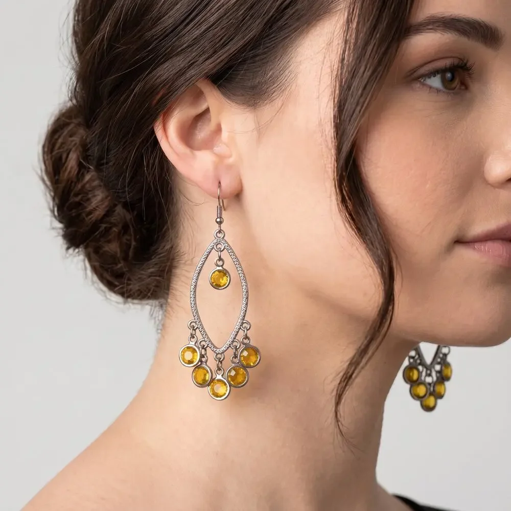 3/$25 - Yellow Stone Dangle Earrings